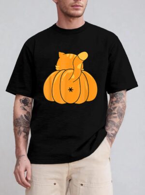 Funny Pumpkin Cat Btt Halloween Ee T-Shirt