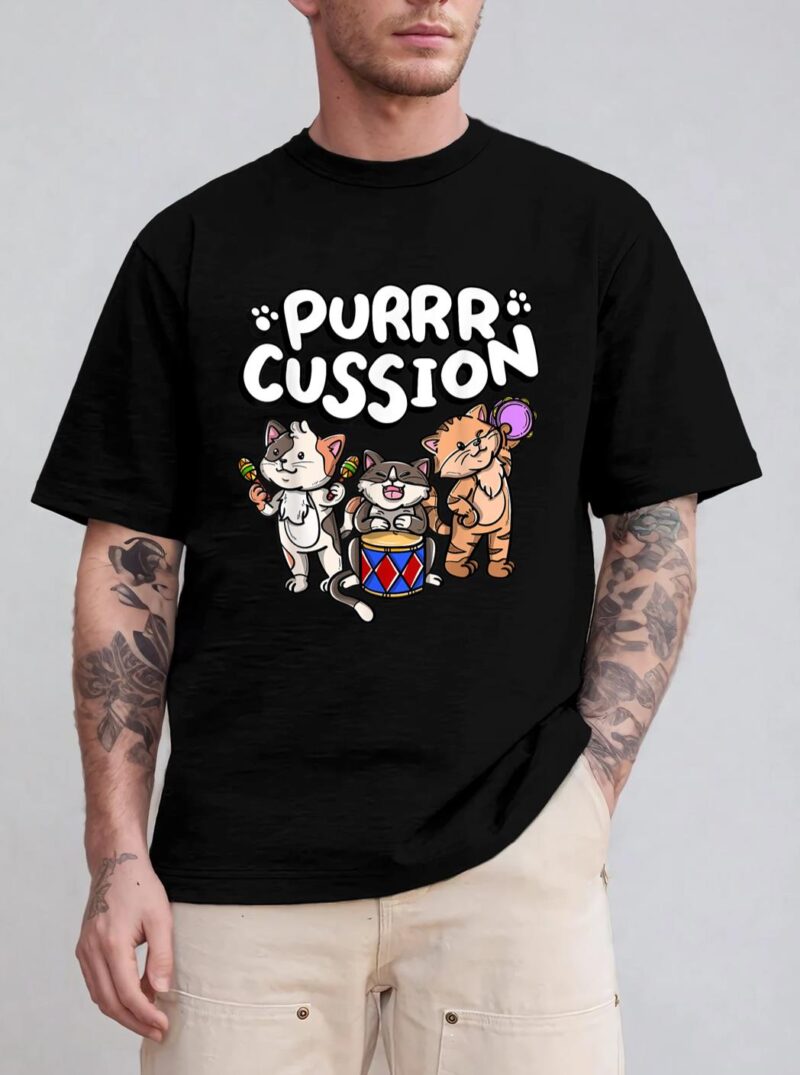 Funny Purrr Cussion Kitty Cat Percussion Player Music T-Shirt