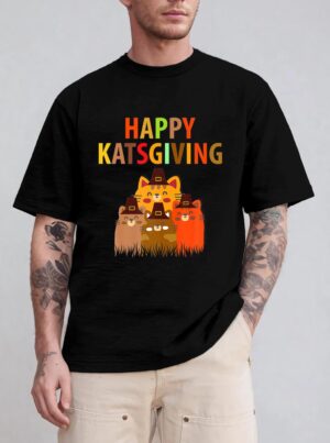 Happy-Katsgiving Thanksgiving-Cats Lovers-Pilgrim Hat Premium T-Shirt