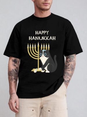 Happy Hanukkah Cat  Hanukkah T-Shirt
