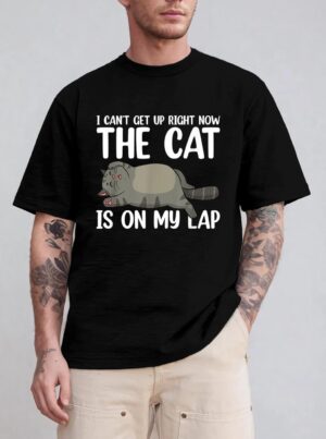 I Canu2019t Get Up Right Now The Cat Is On My Lap Cat T-Shirt