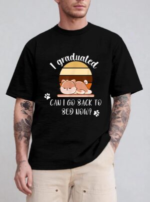 I Graduated Can I Go Back To Bed Now cat sleeping T-Shirt