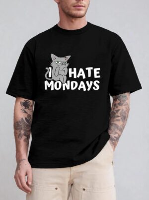 I Hate Mondays Grumpy Funny Cat Monday T-Shirt