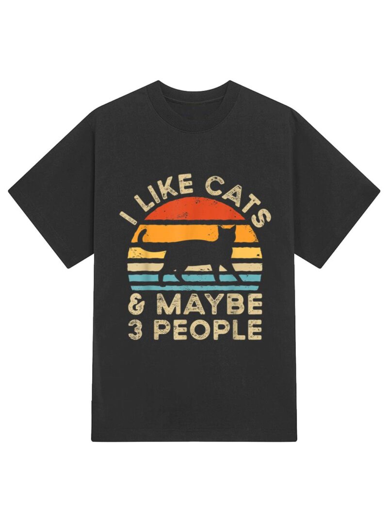 I Like Cats And Maybe 3 People T-Shirt - Image 2