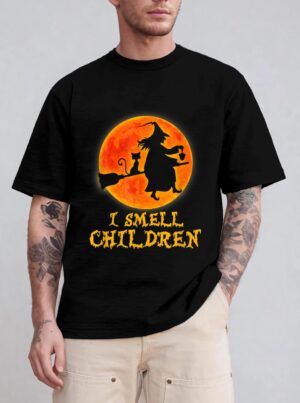 I Smell Children Halloween Costume Witch Black Cat Cute T-Shirt