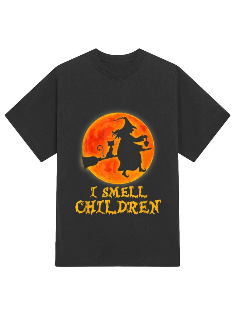 I Smell Children Halloween Costume Witch Black Cat Cute T-Shirt - Image 2