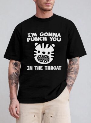 I'm Gonna Punch You In The Throat Funny Lion Cat T-Shirt