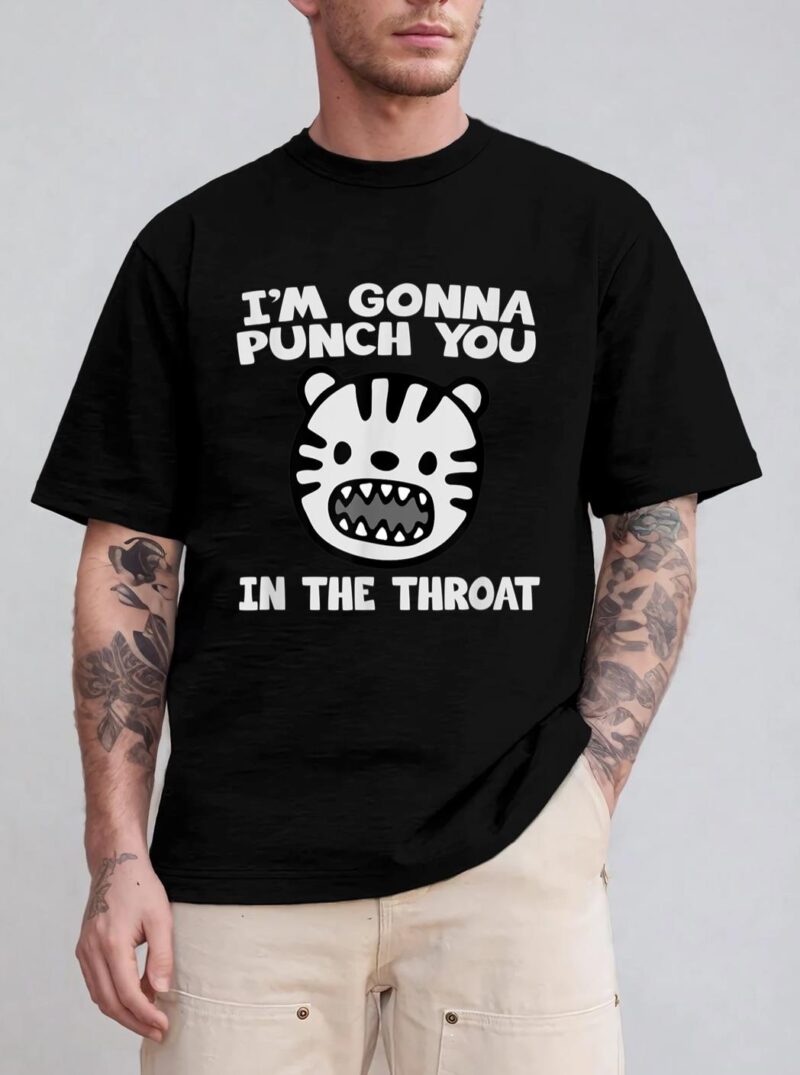 I'm Gonna Punch You In The Throat Funny Lion Cat T-Shirt