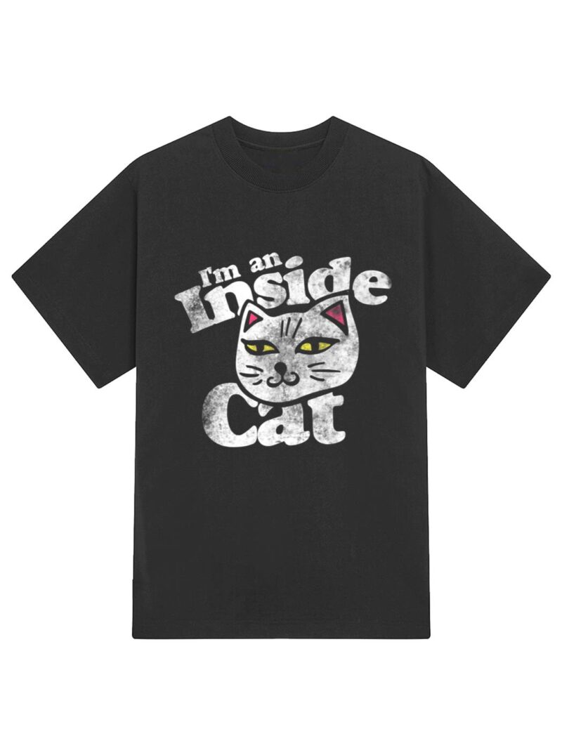 I'm an inside cat  vintage style cat lovers T-Shirt - Image 2
