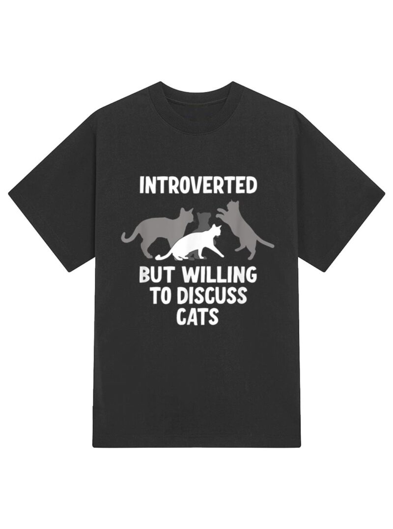 Introverted But Willing To Discuss Cats T-Shirt - Image 2