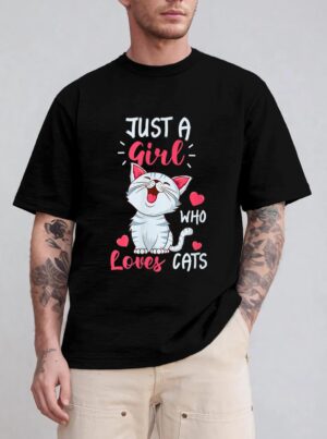 Just A Girl Who Loves Cats  Cute Cat Lover Gifts T-Shirt