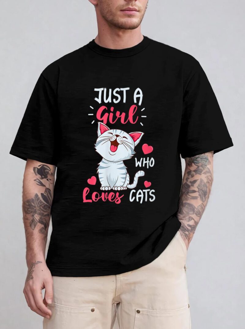 Just A Girl Who Loves Cats  Cute Cat Lover Gifts T-Shirt