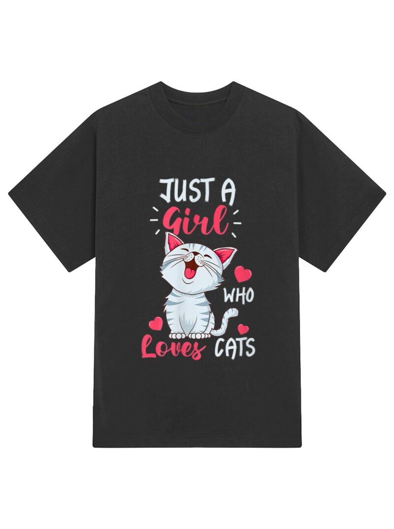 Just A Girl Who Loves Cats  Cute Cat Lover Gifts T-Shirt - Image 2