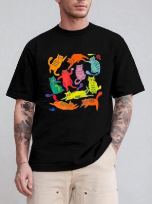 Just A Girl Who Loves Cats Cute Cat Lover Ee Multicolor T-Shirt