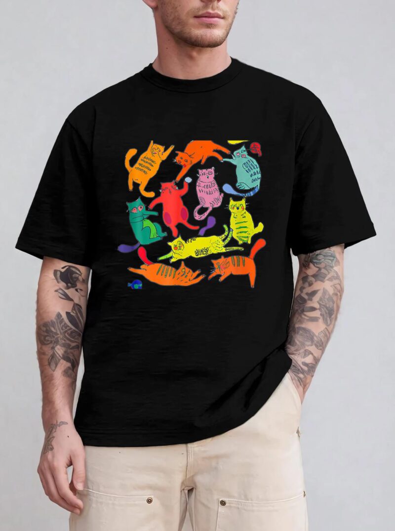 Just A Girl Who Loves Cats Cute Cat Lover Ee Multicolor T-Shirt