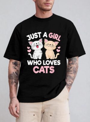 Just A Girl Who Loves Cats Cute Cat Lover T-Shirt