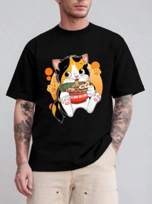 Kawaii Anime Cat  Japanese Ramen Noodles Gift T-Shirt