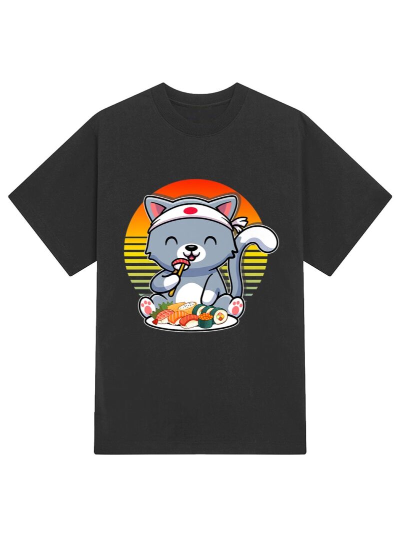 Kawaii Anime Cat Otaku Japanese Sushi Gift Girls Kids Teens Premium T-Shirt - Image 2