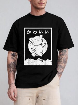Kawaii Cat . Retro Style Anime T-Shirt