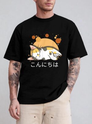 Kawaii Cat Anime Japanese Gift Official nager T-Shirt