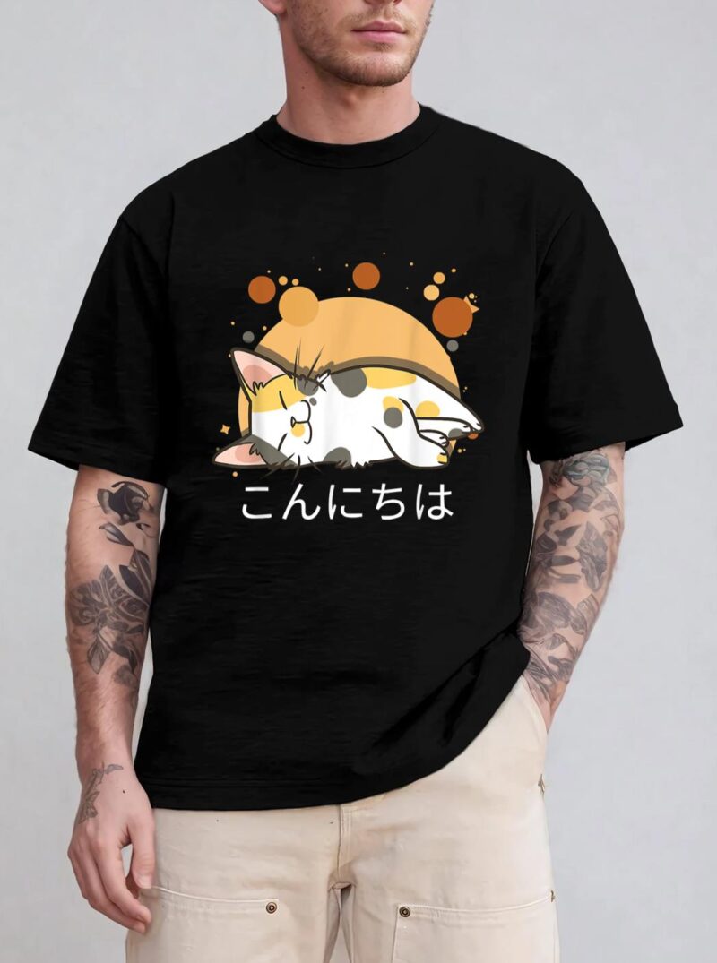 Kawaii Cat Anime Japanese Gift Official nager T-Shirt