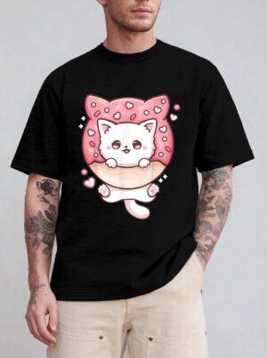 Kawaii Cat Donut Anime Lover Otaku T-Shirt