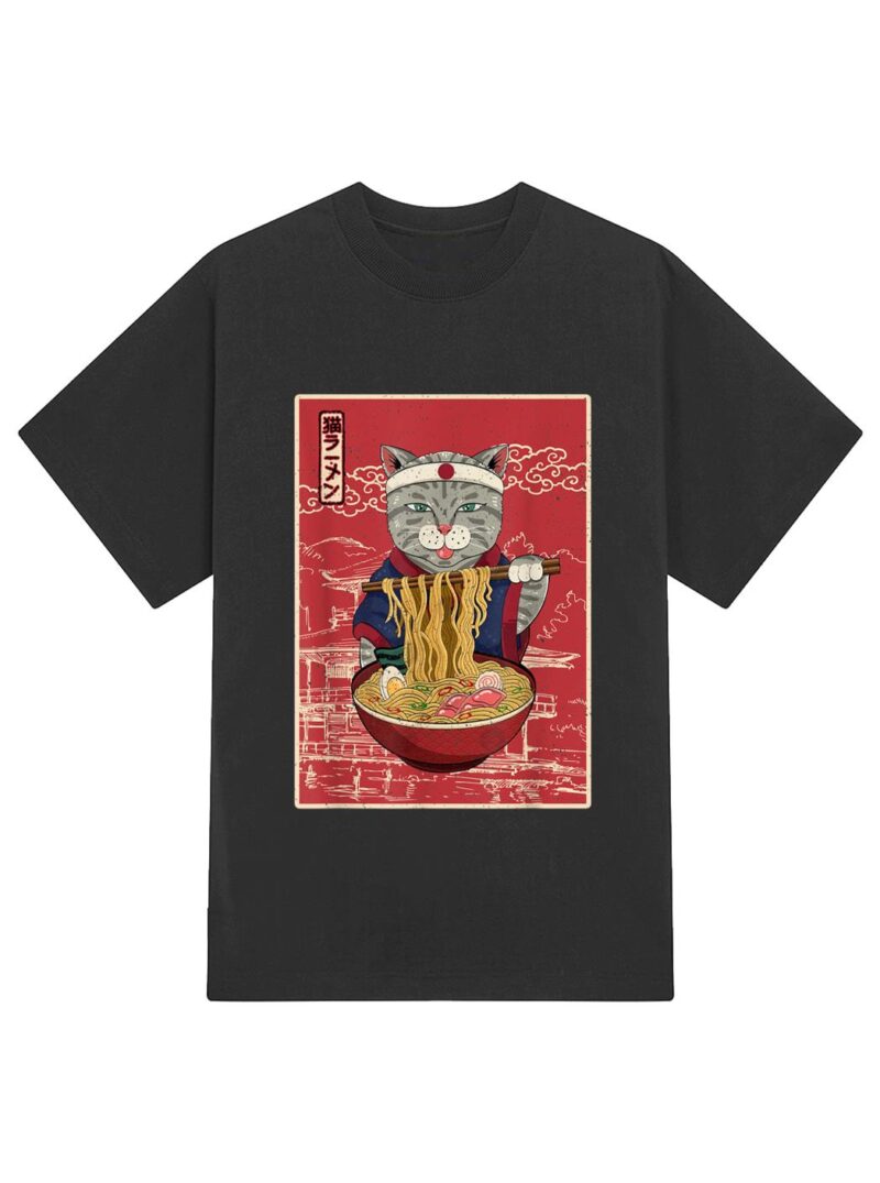 Kawaii Cat Japanese Black Anime Gift Official Teenager Girls T-Shirt - Image 2