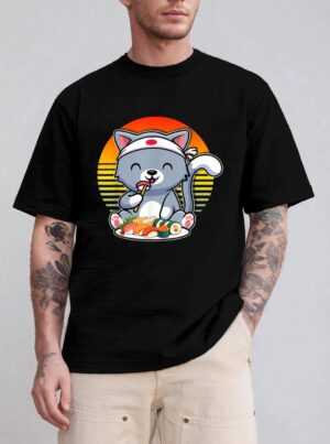 Kawaii Cat Otaku Japanese Sushi Gift Girls Official nager T-Shirt