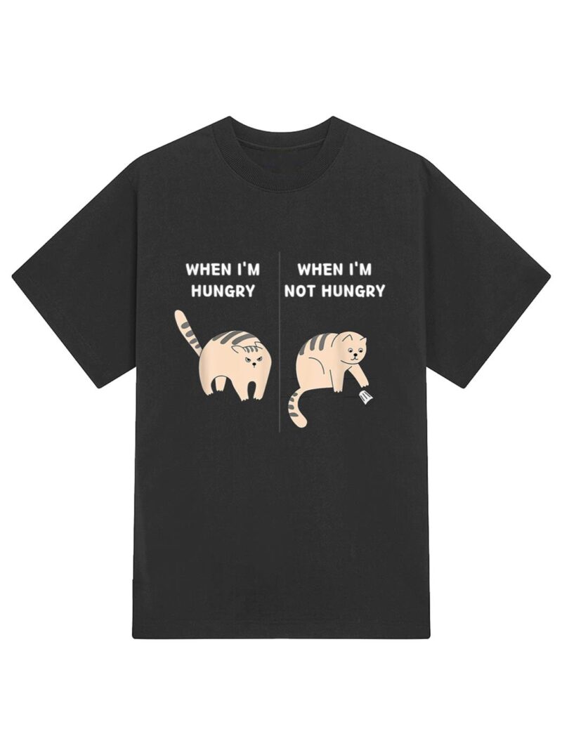 Kawaii Cute Cat When I M Hungry And Not Cat Lover T-Shirt - Image 2