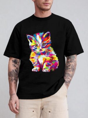Kitten Colorful Art Gifts Cute Cat Gift For Kitten Lovers T-Shirt