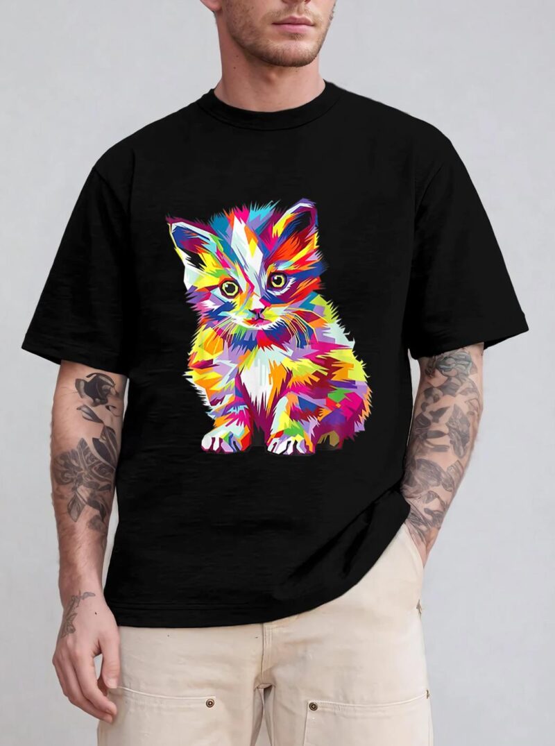 Kitten Colorful Art Gifts Cute Cat Gift For Kitten Lovers T-Shirt