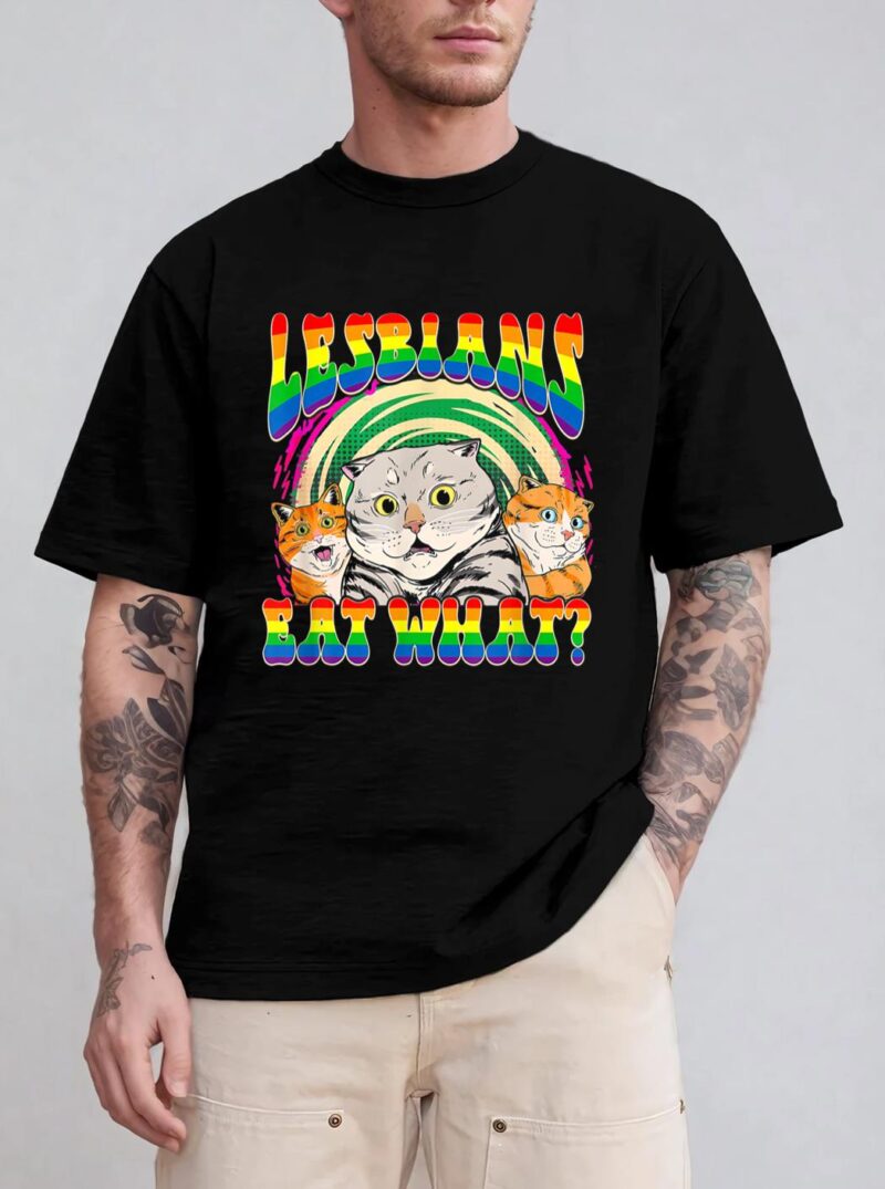 Lesbians Eat What Cat National Coming Out Day LGBQ Pride T-Shirt