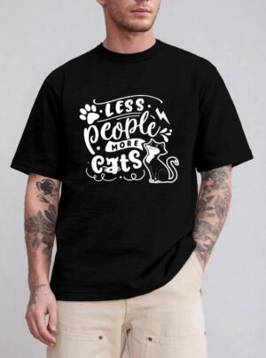 Less People More Cats Anti Social Cat Lover Gift T-Shirt