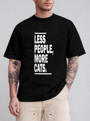 Less People More Cats Cat Lovers Sarcastic T-Shirt