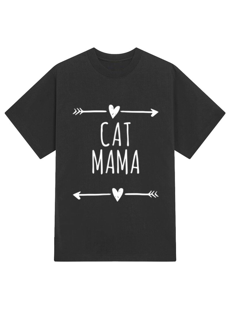 Love Arrows Hearts Funny Cat Mama T-Shirt - Image 2