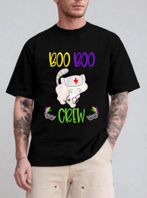 Mardi Gras Boo Boo Crew Nurse Cat Funny For Nurses Gifts T-Shirt