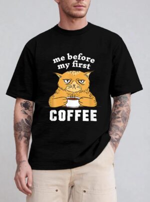 Me Before My First Coffee Annoyed Cat T-Shirt