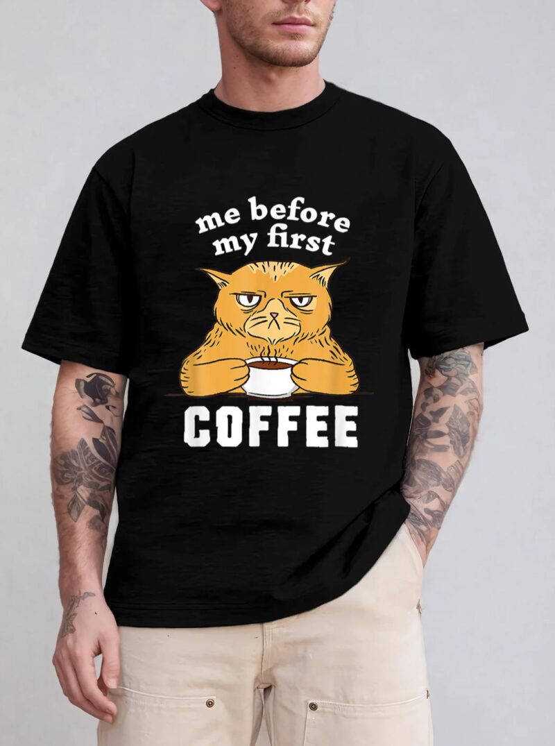 Me Before My First Coffee Annoyed Cat T-Shirt