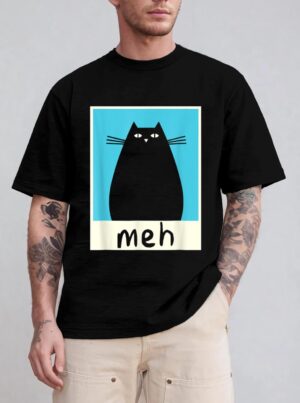 Meh Cat Shirt Meow Kitty Cat Lover Japanese Cat Kawaii Anime T-Shirt