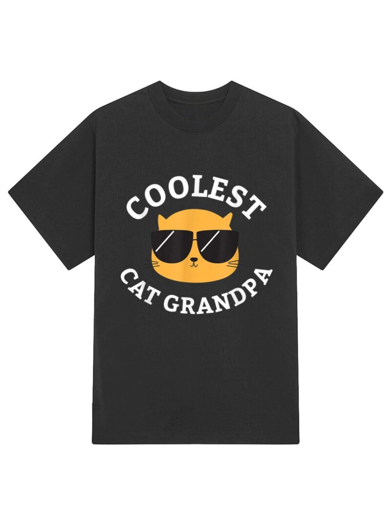 Mens Coolest Cat Grandpa T-Shirt - Image 2