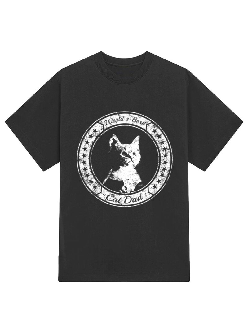 Mens funny World`s Best Cat Dad Kitten T-Shirt - Image 2