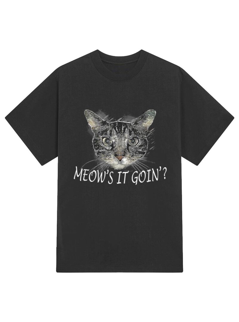 Meow Cat  - Meow's It Going Funny Cool T-Shirt - Image 2