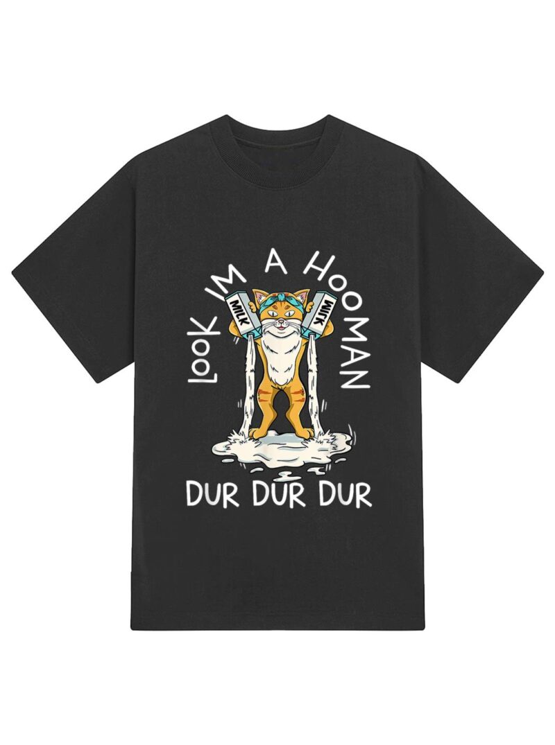 Meow Cat  Meow Kitty Funny Cats LOOK I'M A HOOMAN T-Shirt - Image 2