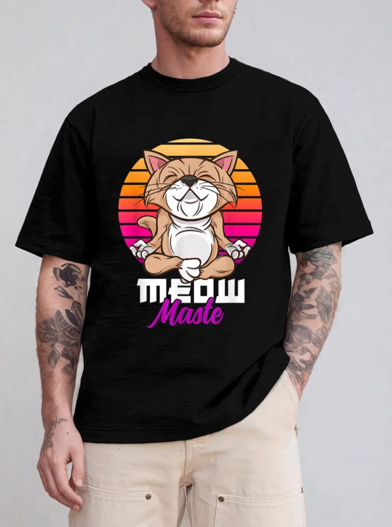Meow Maste Funny Cat Yoga Namaste T-Shirt