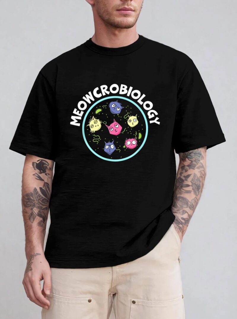 Meowcrobiology Science Lover Microbiology Scientist Cat T-Shirt