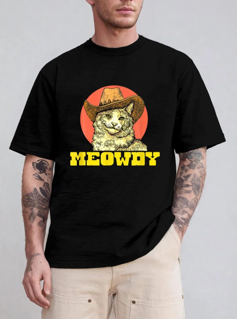 Meowdy Funny Classic Country Cowboy Cat Western Vibe T-Shirt