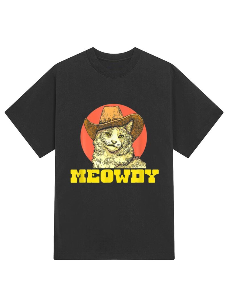 Meowdy Funny Classic Country Cowboy Cat Western Vibe T-Shirt - Image 2