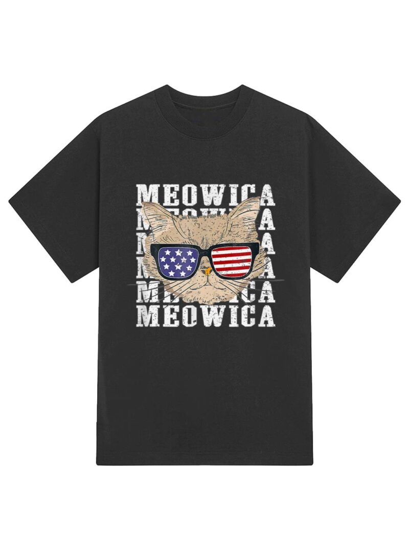 Meowica 4H Of July Kitty Cat For Men Boy Girl T-Shirt - Image 2