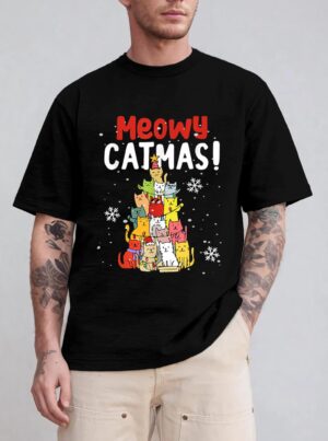 Meowy Catmas Christmas Cat T-Shirt
