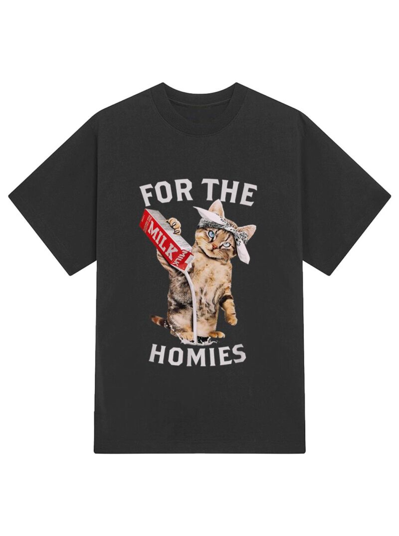 Milk Cat For The Homies Lover Kids Women Tee T-Shirt - Image 2